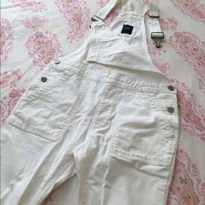GAP white overalls, size small